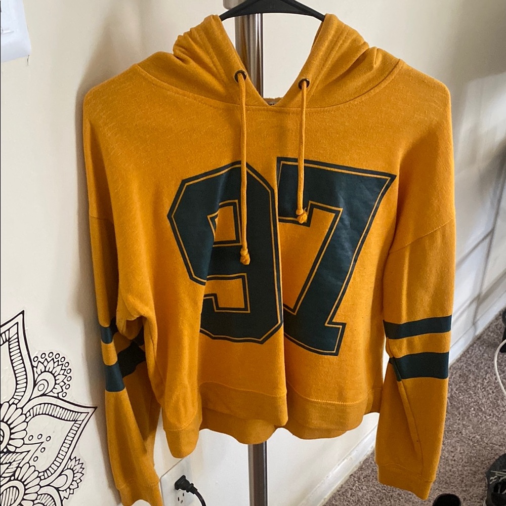 Yellow Hoodie with Green Accents